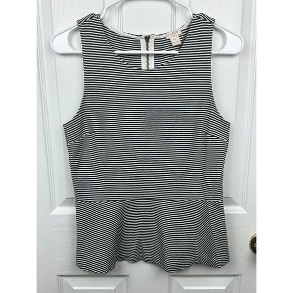 J. Crew Tops - J Crew Striped Tank with Zipper Back Size XS